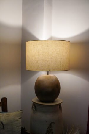 Plain white faux clay finish lamp