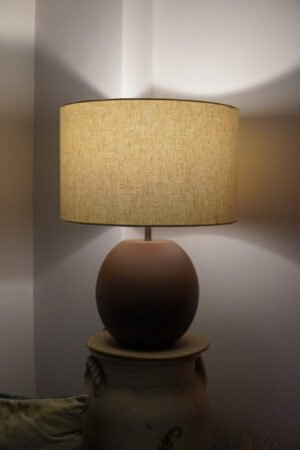 Plain white faux mud finish lamp